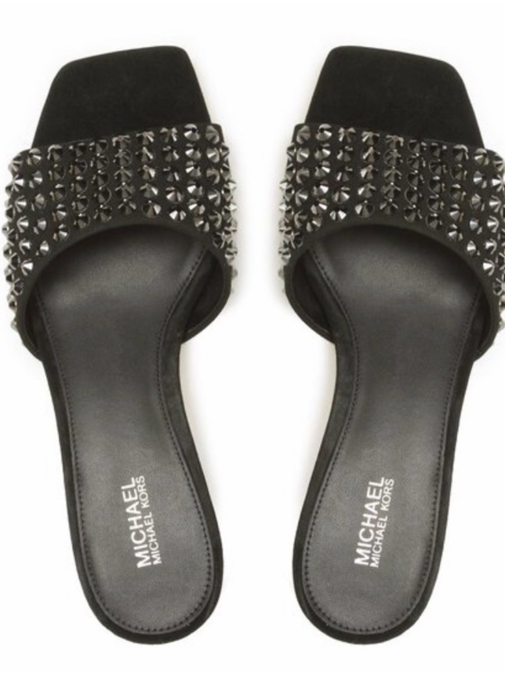 Michael Kors Black Studded Slide Mules